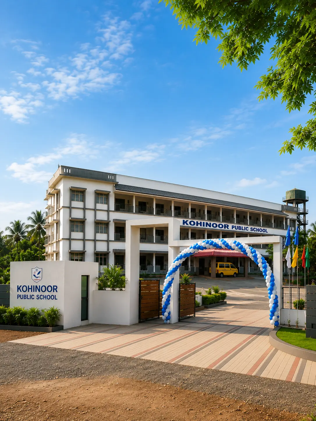 Entrance to Kohinoor Public School in Kumbla